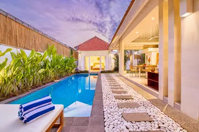 an image of a swimming pool in a villa at PROMO 3BD Tropical Villa in Central Umalas in Canggu