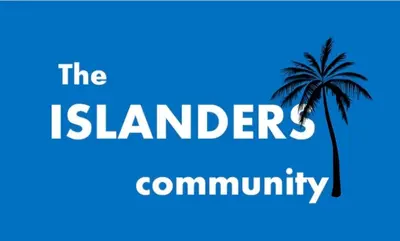 a palm tree with the words the islanders community at The Island Bali in Seminyak