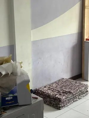 a mattress sitting on a table in a room at Villa Sipaling in Pesanggaran