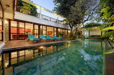 an image of a swimming pool in a villa at Villa Amira 5BR Villa 17m Pool Near Legian Beach in Legian