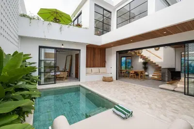 an image of a house with a swimming pool at Villa Solaris Umalas by Santi Management in Kerobokan