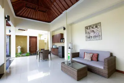 a living room with a couch and a table at 1 Bed Room Villa In Seminyak in Seminyak