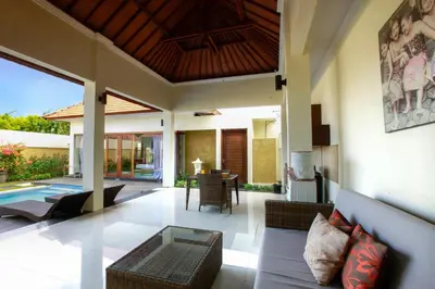 a living room with a couch and a table at 1 Bed Room Villa In Seminyak in Seminyak