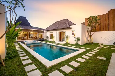 a swimming pool in the backyard of a house at Villa Passion by Alfred in Bali in Seminyak