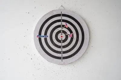 a close up of a target on a wall at Dukuh Segara Guest House in Legian