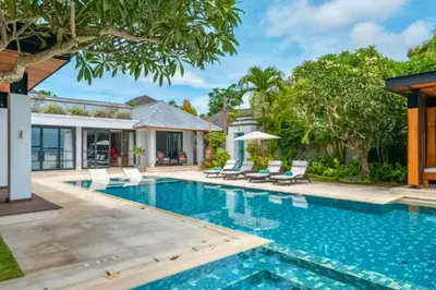 an image of a swimming pool in a house at Chayanika 4 BR Private Pool Villa With Sea View in Ujung