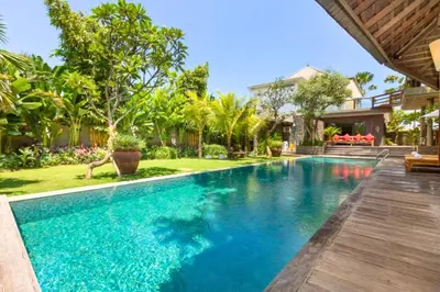 an image of a swimming pool in a house at Janya 3 BR Private Pool Villa ZN158 in Canggu
