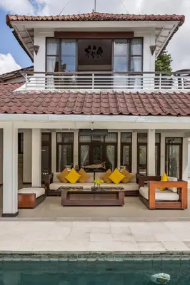 a house with a pool in front of it at 3 BR Villa in d' centre Seminyak in Seminyak