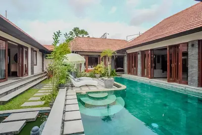 an image of a villa with a swimming pool at Villa Di Bucu, Canggu in Canggu