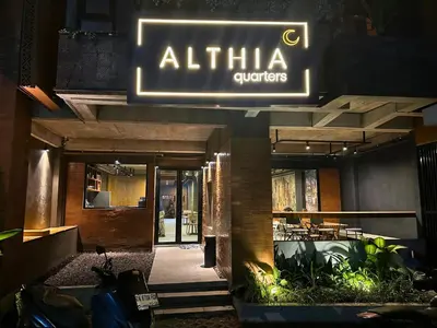 a restaurant with a sign that reads alita queries at Althia Private Capsule Quarters in Badung