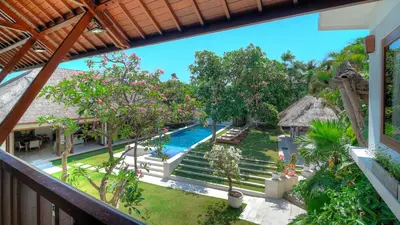 an aerial view of a villa with a swimming pool at Casa Evaliza by Elite Havens in Seminyak