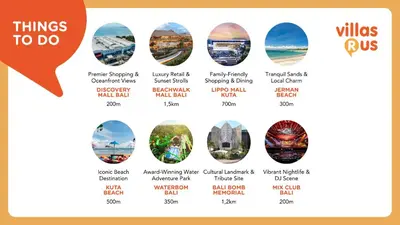 a collage of different things to do in the united states at Luxury Villa Noah in Kuta