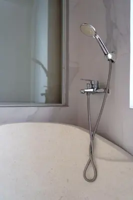 a lamp sitting in a corner of a bathroom at Luxury Villa Belvedere Bali in Seminyak in Seminyak