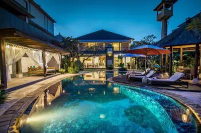 an image of a swimming pool in a villa at Villa Tantri in Kerobokan