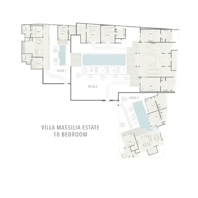 a floor plan of the villa masasha seismic bedroom at Villa Massilia Bali in Seminyak