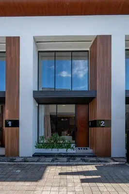 an external view of a building at 1BR Modern Loft near Airport in Pesanggaran