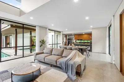 a living room with a couch and a table at Sewana Villa by Kozystay - Natadesa Resort in Jimbaran