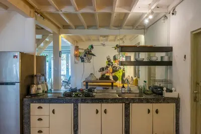 a kitchen with a sink and a counter top at 2BR Villa in Umalas next to Seminyak & Canggu in Kerobokan