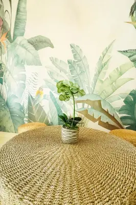 a small plant sitting on top of a table at Villa Cempaka - Pemogan in Denpasar