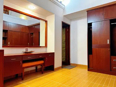 a room with a dressing table and a mirror at Brady's 3 bedrooms Villa Center of Sanur in Sanur