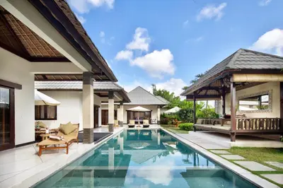 an image of a villa with a swimming pool at HUGE 9 BR, 10 BATHR Villa, Best Location near beach in Canggu