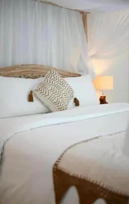 a white bed with two pillows on top of it at Villa LAKSMI in Seminyak