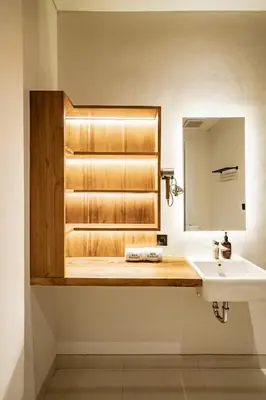 a bathroom with a sink and a mirror at Aya Townhouses - Prime Location Umalas in Kerobokan