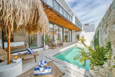 an image of a villa with a swimming pool at Modern 3bd Tropical Villa with Pool in Central Umalas in Canggu