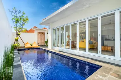 an image of a swimming pool in a house at Ardelle 2 BR Private Pool Villa in Canggu