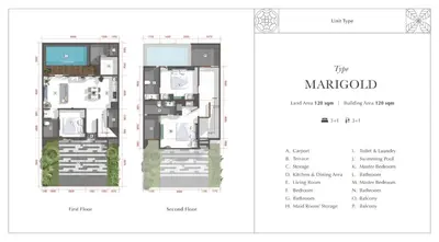 a floor plan of a building with a layout at Villa Bun Blessi in Pesanggaran