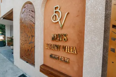 a sign on the side of a building at Villa Bens Luxury - 3BR Villa in Kerobokan in Kerobokan