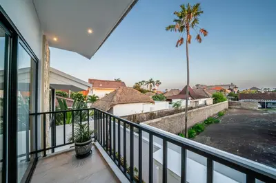 a view from the balcony of a house at Villa Lotus Seminyak in Seminyak