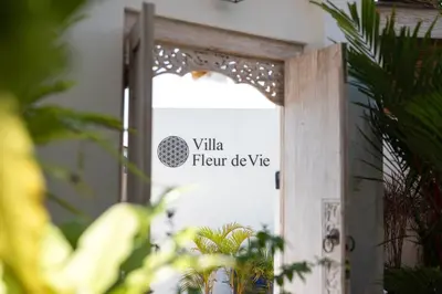 a door with a sign that reads villa fiber deluxe at NEW 3BR Fleur De Vie Tranquility Villa in Seminyak in Seminyak