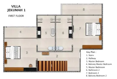 a floor plan of a building at Villa Jekumah in Seminyak