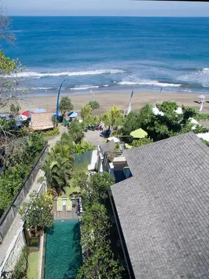 a view of the beach from the roof of a house at Villa LeGa in Seminyak