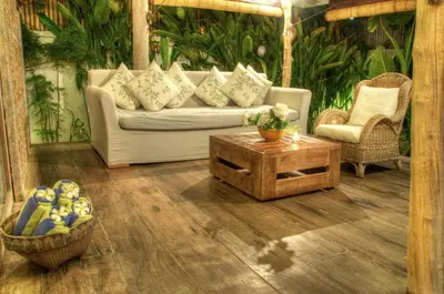 a living room with a couch and a coffee table at Villa Layla - Charming 2BR Villa in Oberoi - Prime Location! in Seminyak