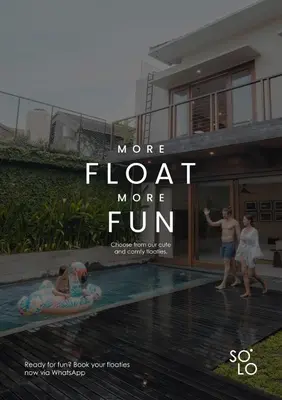 a magazine advertisement for a house with people in a pool at La Mira Villa Seminyak by Ini Vie Hospitality in Seminyak