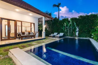 a pool in the backyard of a villa at MAHAYANA VILLA - 7Min Beach Access - 10min to Canggu in Canggu