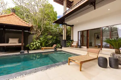 a pool in the backyard of a villa at Villa Casa Orana in Seminyak